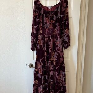 Baltic Born Velvet Floral Tuscany burgundy XXL